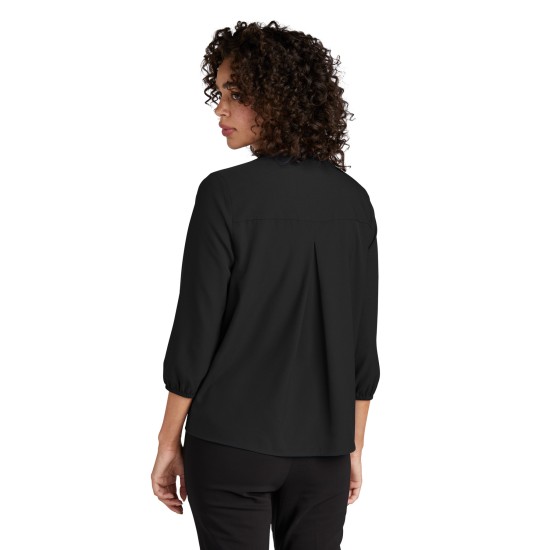 MERCER+METTLE Women's Stretch Crepe 3/4-Sleeve Blouse MM2011