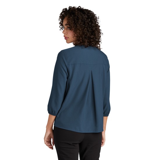 MERCER+METTLE Women's Stretch Crepe 3/4-Sleeve Blouse MM2011