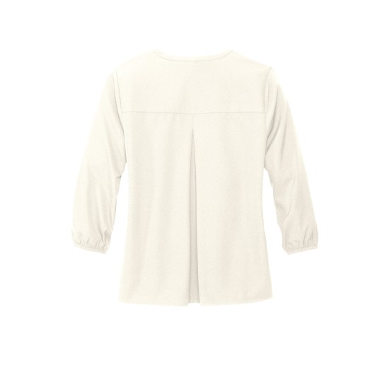 MERCER+METTLE Women's Stretch Crepe 3/4-Sleeve Blouse MM2011