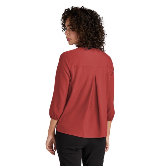 MERCER+METTLE Women's Stretch Crepe 3/4-Sleeve Blouse MM2011