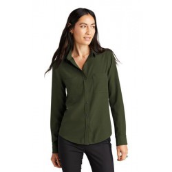 MERCER+METTLE Women's Stretch Crepe Long Sleeve Camp MM2013