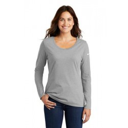 Nike Ladies Core Cotton Long Sleeve Scoop Neck Tee. NKBQ5235