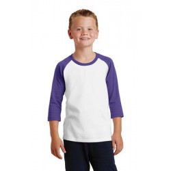 Port & Company® Youth Core Blend 3/4-Sleeve Raglan Tee. PC55YRS