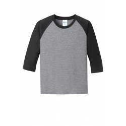 Port & Company® Youth Core Blend 3/4-Sleeve Raglan Tee. PC55YRS