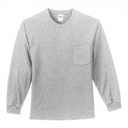 Port & Company® - Long Sleeve Essential Pocket Tee.  PC61LSP