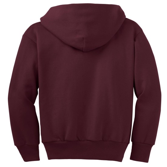 Port & Company® - Youth Core Fleece Full-Zip Hooded Sweatshirt.  PC90YZH