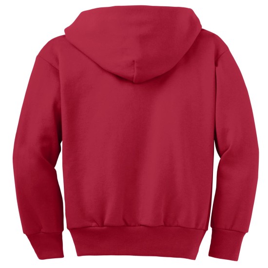 Port & Company® - Youth Core Fleece Full-Zip Hooded Sweatshirt.  PC90YZH