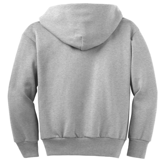 Port & Company® - Youth Core Fleece Full-Zip Hooded Sweatshirt.  PC90YZH