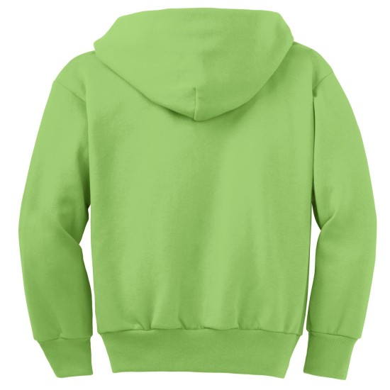 Port & Company® - Youth Core Fleece Full-Zip Hooded Sweatshirt.  PC90YZH