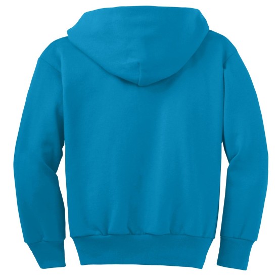 Port & Company® - Youth Core Fleece Full-Zip Hooded Sweatshirt.  PC90YZH