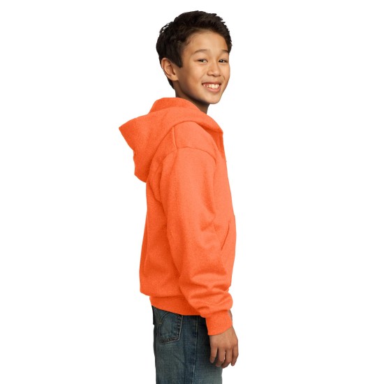 Port & Company® - Youth Core Fleece Full-Zip Hooded Sweatshirt.  PC90YZH