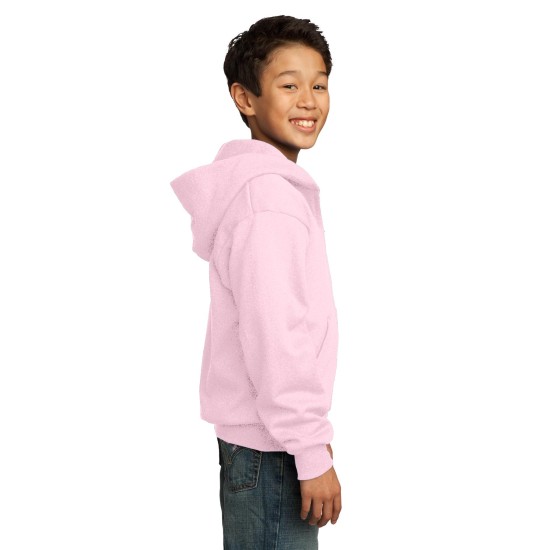 Port & Company® - Youth Core Fleece Full-Zip Hooded Sweatshirt.  PC90YZH