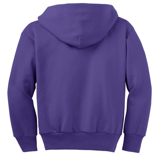 Port & Company® - Youth Core Fleece Full-Zip Hooded Sweatshirt.  PC90YZH