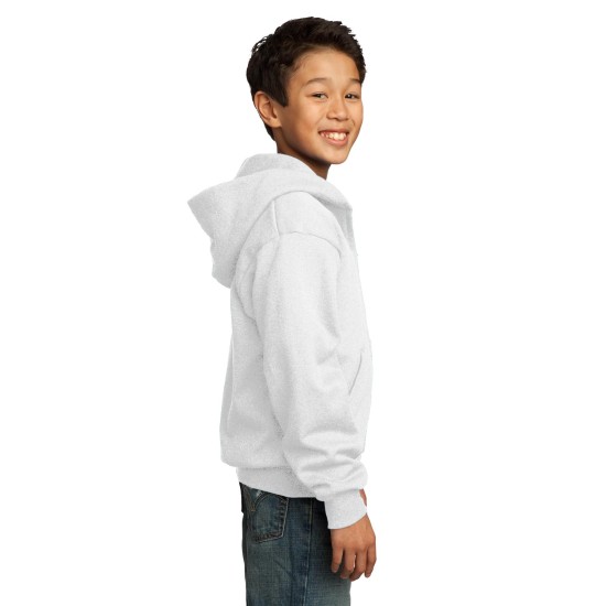 Port & Company® - Youth Core Fleece Full-Zip Hooded Sweatshirt.  PC90YZH