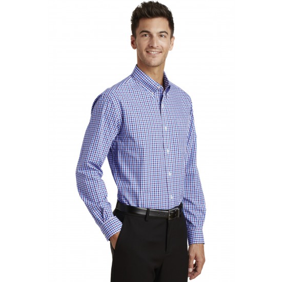 Port Authority® Long Sleeve Gingham Easy Care Shirt. S654