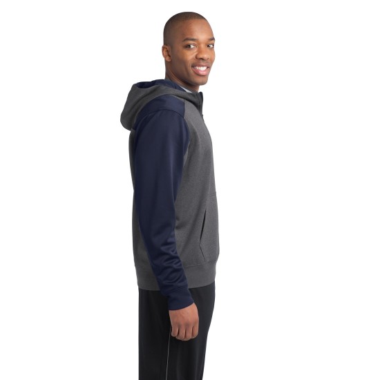Sport-Tek Tech Fleece Colorblock 1/4-Zip Hooded Sweatshirt. ST249
