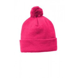 Sport-Tek Solid Pom Pom Beanie. STC37