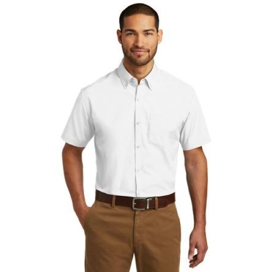 Port Authority® Short Sleeve Carefree Poplin Shirt. W101