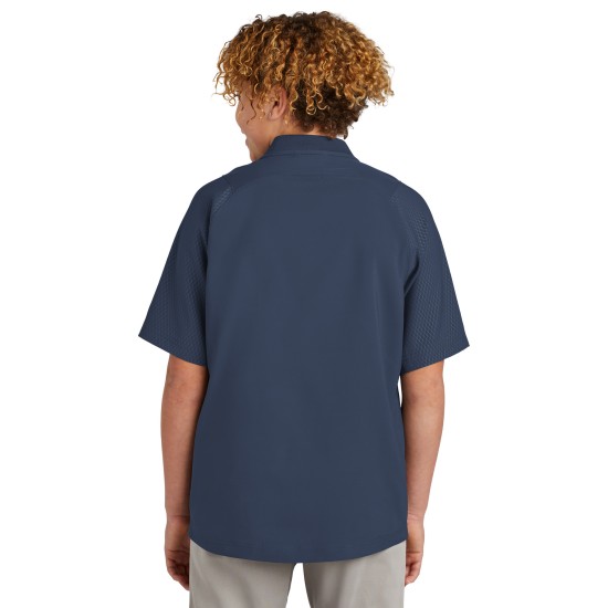 New Era ® Youth Cage Short Sleeve 1/4-Zip Jacket. YNEA600