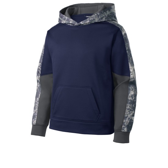 Sport-Tek Youth Sport-Wick Mineral Freeze Fleece Colorblock Hooded Pullover. YST231