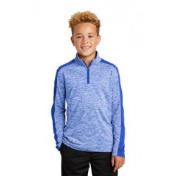Sport-Tek Youth PosiCharge Electric Heather Colorblock 1/4-Zip Pullover. YST397