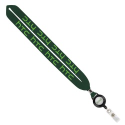 Import Rush 1" Polyester Lanyard with Silver Crimp & Badge Reel