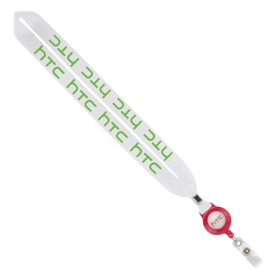 Import Rush 1" Polyester Lanyard with Silver Crimp & Badge Reel