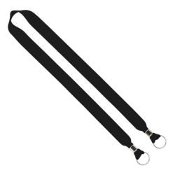 Import Rush 1" Polyester 2-Ended Lanyard with Dual Silver Crimps & Split-Rings