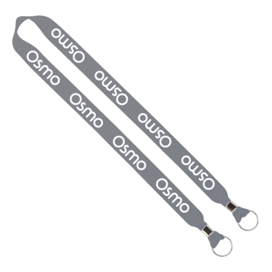 Import Rush 1" Polyester 2-Ended Lanyard with Dual Silver Crimps & Split-Rings