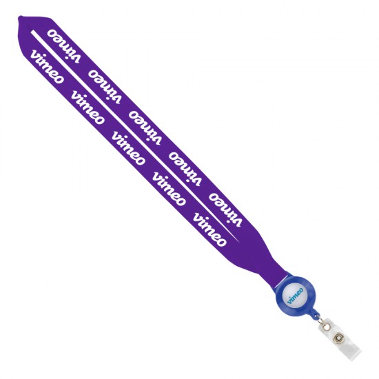 Import Rush 1" Polyester Lanyard with Sewn Badge Reel