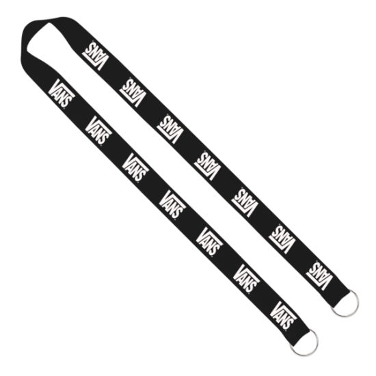 Import Rush 1" Polyester 2-Ended Lanyard with Dual Sewn Silver Metal Split-Ring