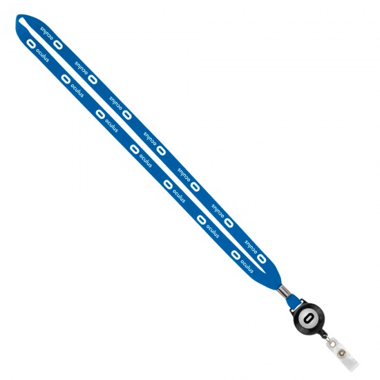 Import Rush 1/2" Polyester Lanyard with Silver Crimp & Badge Reel