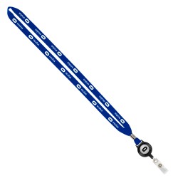 Import Rush 1/2" Polyester Lanyard with Silver Crimp & Badge Reel