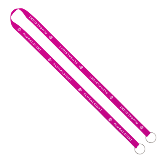 Import Rush 1/2" Polyester 2-Ended Lanyard with Dual Sewn Silver Metal Split-Ring