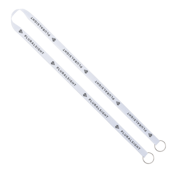 Import Rush 1/2" Polyester 2-Ended Lanyard with Dual Sewn Silver Metal Split-Ring