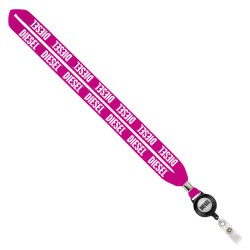 Import Rush 3/4" Polyester Lanyard with Silver Crimp & Badge Reel