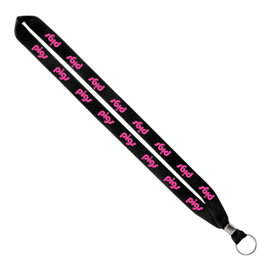 Import Rush 3/4" Polyester Lanyard with Silver Crimp & Split-Ring