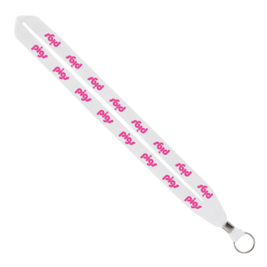 Import Rush 3/4" Polyester Lanyard with Silver Crimp & Split-Ring