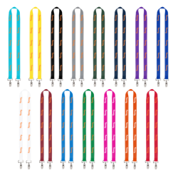 Import Rush 3/4" Polyester 2-Ended Lanyard with Dual Sewn Silver Metal Split-Ring