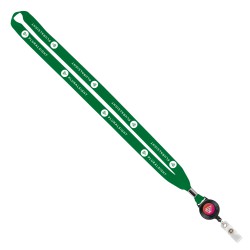 Import Rush 5/8" Polyester Lanyard with Silver Crimp & Badge Reel