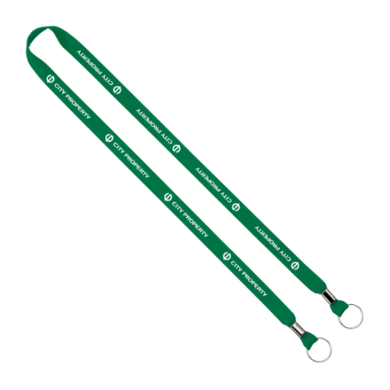 Import Rush 5/8" Polyester 2-Ended Lanyard with Dual Silver Crimps & Split-Rings