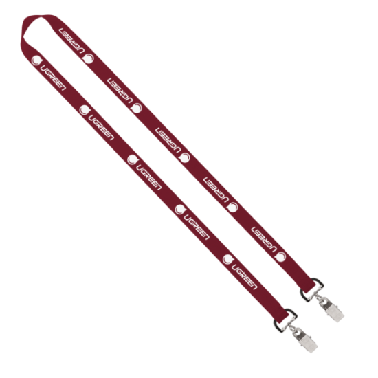 Import Rush 5/8" Polyester 2-Ended Lanyard with Dual Sewn Silver Metal Split-Ring