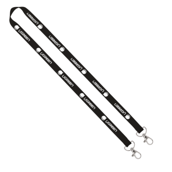 Import Rush 5/8" Polyester 2-Ended Lanyard with Dual Sewn Silver Metal Split-Ring