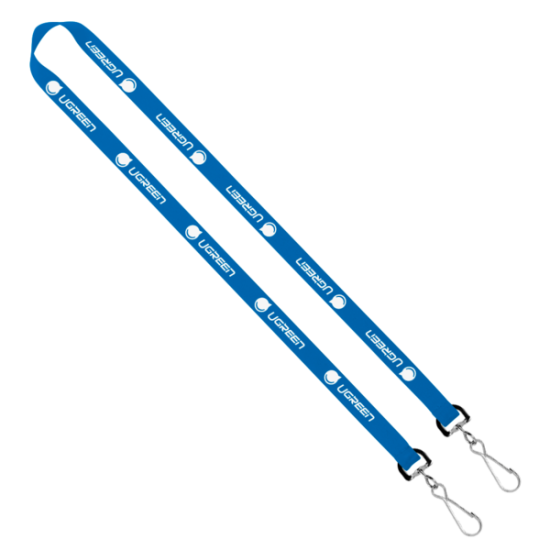 Import Rush 5/8" Polyester 2-Ended Lanyard with Dual Sewn Silver Metal Split-Ring