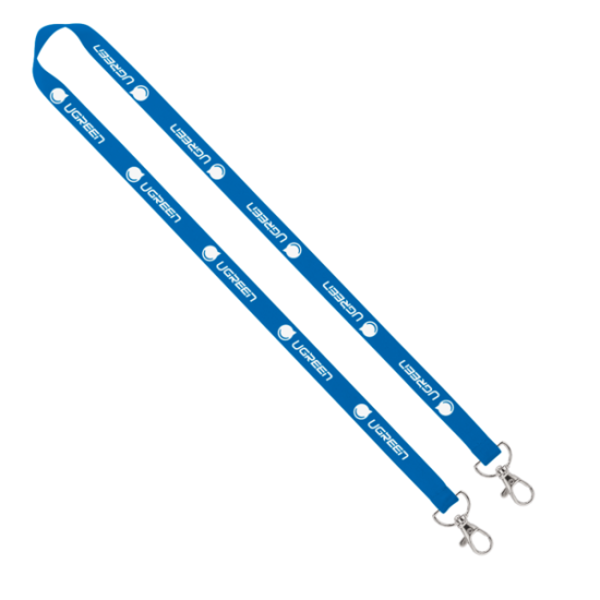 Import Rush 5/8" Polyester 2-Ended Lanyard with Dual Sewn Silver Metal Split-Ring