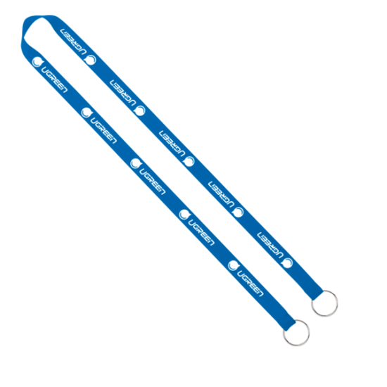 Import Rush 5/8" Polyester 2-Ended Lanyard with Dual Sewn Silver Metal Split-Ring