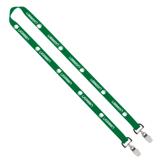 Import Rush 5/8" Polyester 2-Ended Lanyard with Dual Sewn Silver Metal Split-Ring