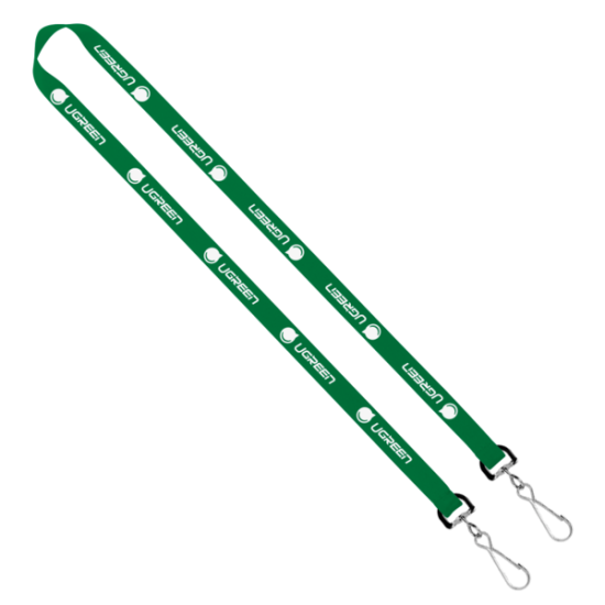 Import Rush 5/8" Polyester 2-Ended Lanyard with Dual Sewn Silver Metal Split-Ring