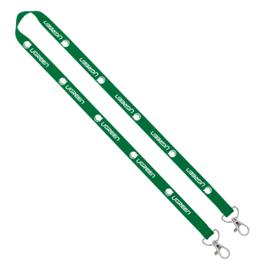 Import Rush 5/8" Polyester 2-Ended Lanyard with Dual Sewn Silver Metal Split-Ring