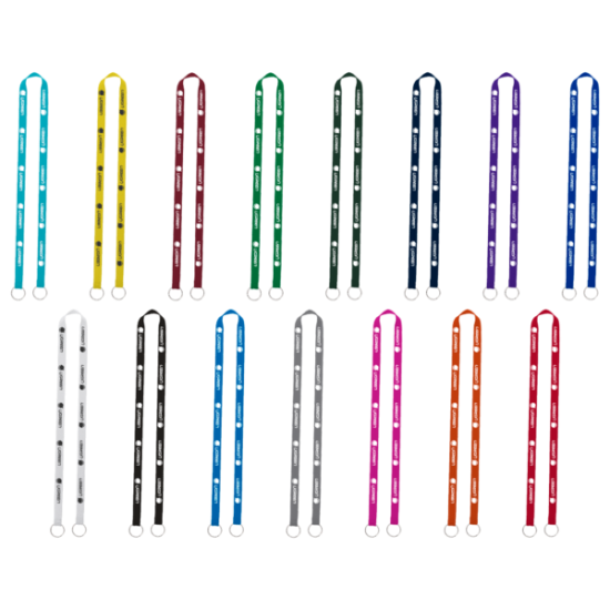 Import Rush 5/8" Polyester 2-Ended Lanyard with Dual Sewn Silver Metal Split-Ring